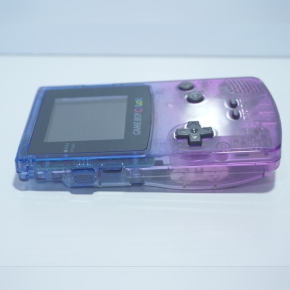 Clear Blue Purple Gameboy Color GBC Handheld Console with IPS Backlit LCD Screen - Picture 6 of 8